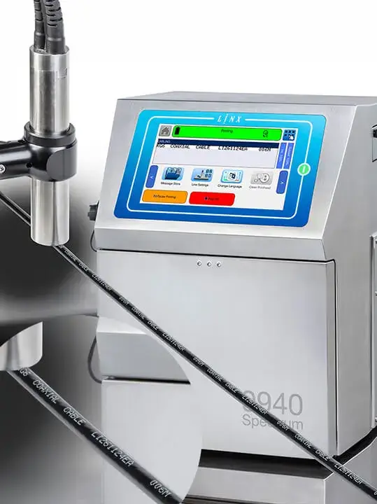 Linx 9940 Spectrum, impressão de cabos com tintas pigmentadas